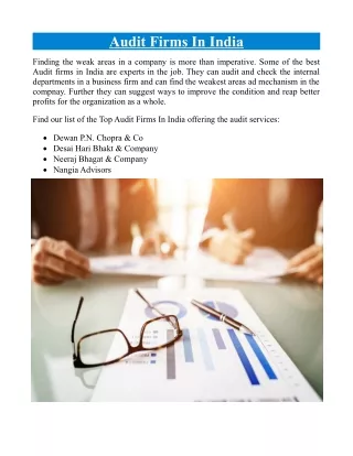 Audit Firms In India