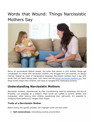 Words that Wound_ Things Narcissistic Mothers Say