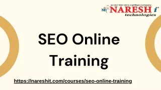 SEO Online Training In NareshIT