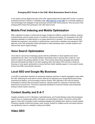 Emerging SEO Trends in the UAE What Businesses Need to Know