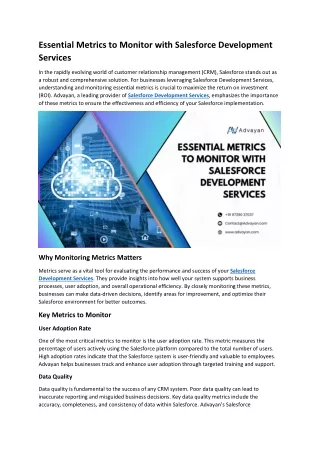 Essential Metrics to Monitor with Salesforce Development Services