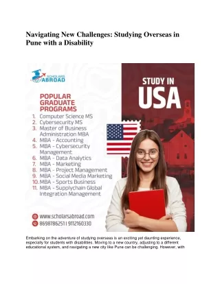 Navigating New Challenges: Studying Overseas in Pune with a Disability