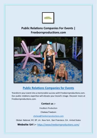 Public Relations Companies For Events