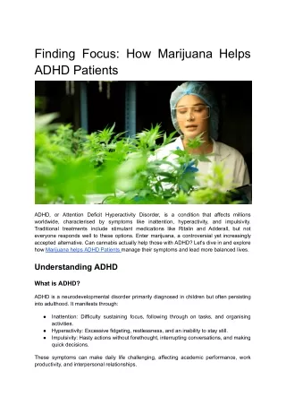 Finding Focus_ How Marijuana Helps ADHD Patients