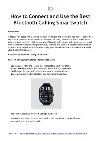 How to Connect and Use the Best Bluetooth Calling Smartwatch