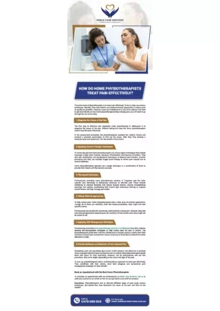 How Do Home Physiotherapists Treat Pain Effectively?