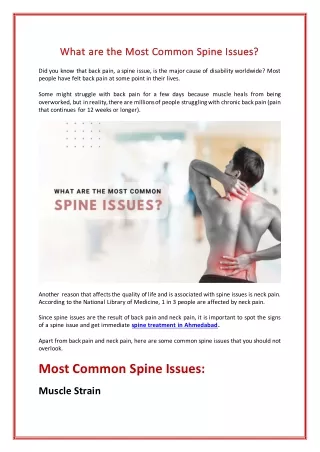 What are the Most Common Spine Issues
