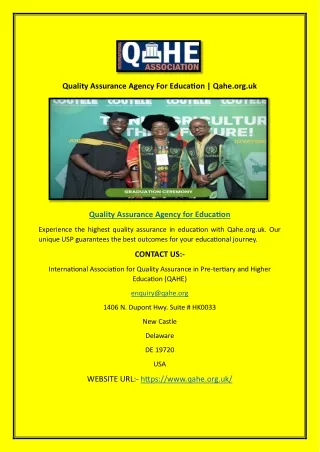 Quality Assurance Agency For Education | Qahe.org.uk