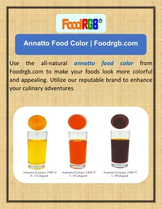 Annatto Food Color  Foodrgb.com