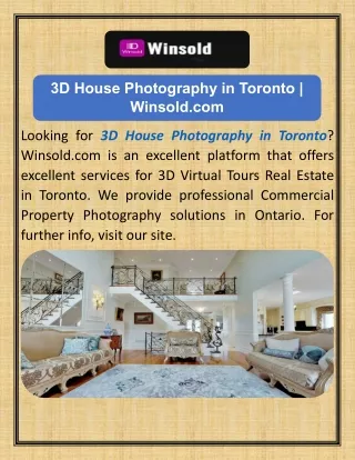 3D House Photography in Toronto  Winsold.com