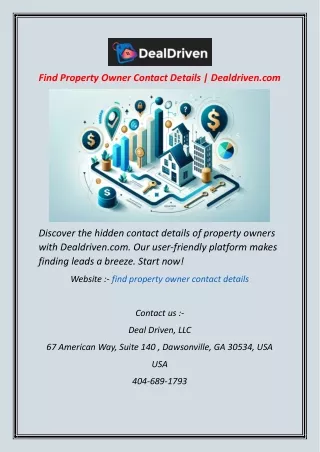 Find Property Owner Contact Details  Dealdriven.com