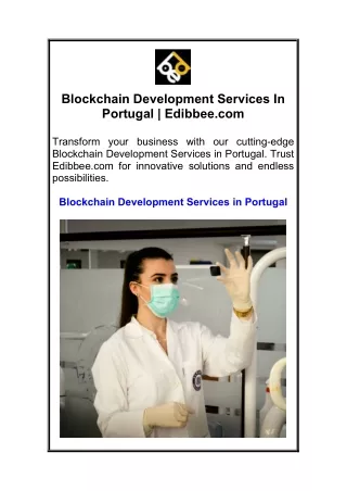 Blockchain Development Services In Portugal  Edibbee.com