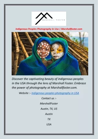 Indigenous Peoples Photography In Usa  Marshallfoster.com