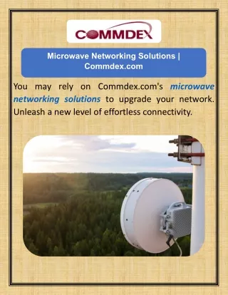 Microwave Networking Solutions  Commdex.com