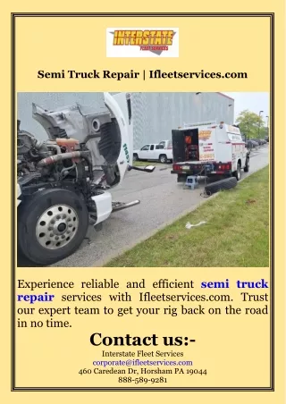 Semi Truck Repair  Ifleetservices.com