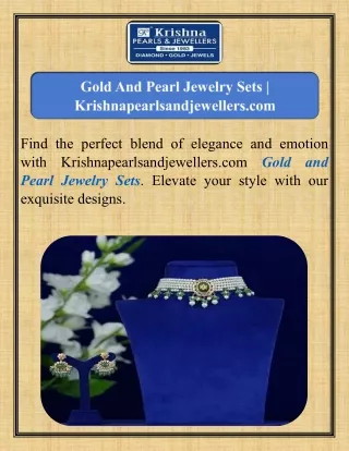 Gold And Pearl Jewelry Sets  Krishnapearlsandjewellers.com