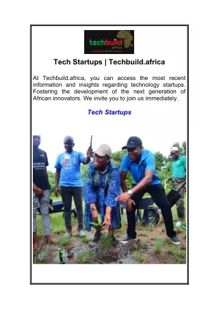 Tech Startups  Techbuild.africa