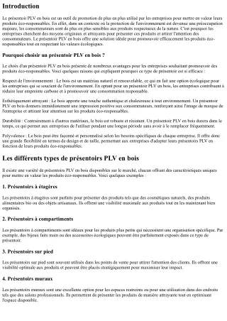 Présentoir PLV en bois : un outil de promotion efficace pour les produits éco-re