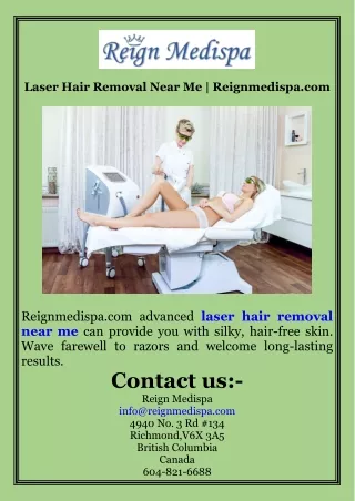 Laser Hair Removal Near Me  Reignmedispa.com