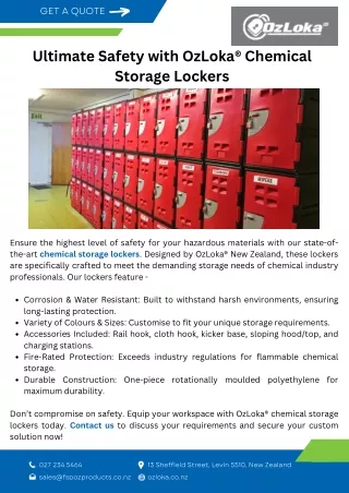 Ultimate Safety with OzLoka® Chemical Storage Lockers