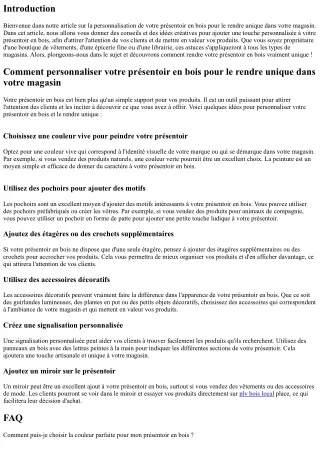 Comment personnaliser votre présentoir en bois pour le rendre unique dans votre