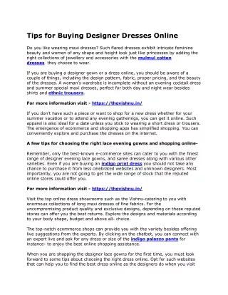 Tips for Buying Designer Dresses Online