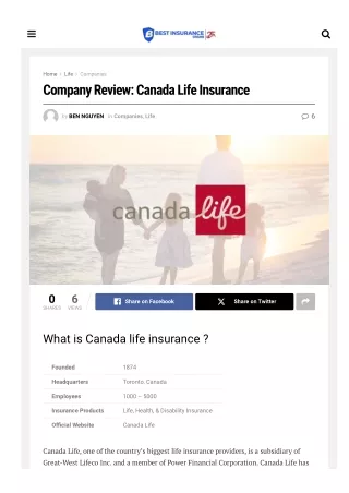 Canada Life Insurance Company Reviewed