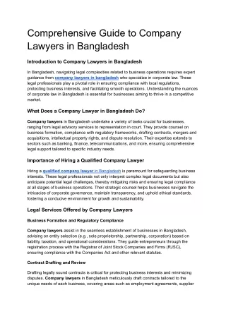 company lawyers in bangladesh