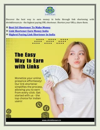 Url Shortener Earn Money India