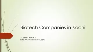 Biotech Companies in Kochi