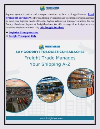 Freight Transportation Services Austria