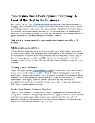 Top Casino Game Development Company_ A Look at the Best in the Business