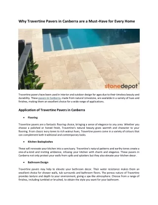 Why Travertine Pavers in Canberra are a Must-Have for Every Home