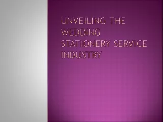 Wedding Stationery Service Industry