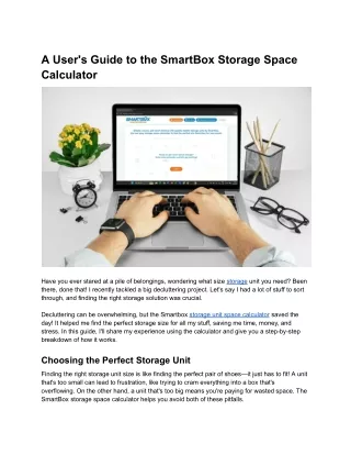 A User's Guide to the SmartBox Storage Space Calculator