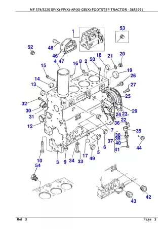 Massey Ferguson MF 374  3220 SP(X)-FP(X)-AP(X)-GE(X) FOOTSTEP TRACTOR Parts Catalogue Manual Instant Download