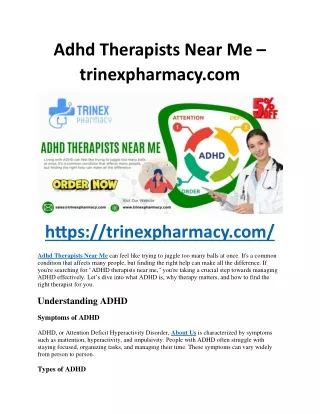 Adhd Therapists Near Me - trinexpharmacy.com