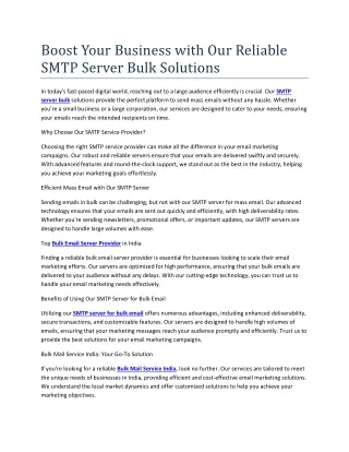 Smtp server mass email