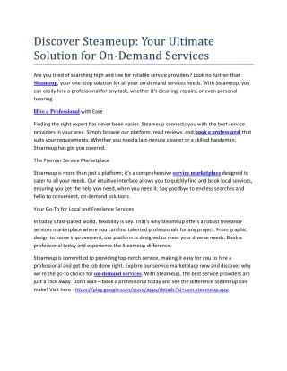 On-Demand Services