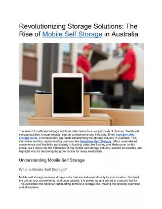 Schedule June 22 Article - Revolutionizing Storage Solutions_ The Rise of Mobile Self Storage in Australia