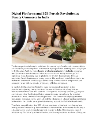 Digital Platforms and B2B Portals Revolutionize Beauty Commerce in India