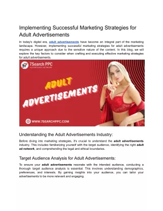 Implementing Successful Marketing Strategies for Adult Advertisements