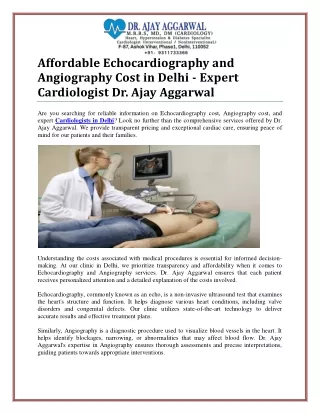 Echocardiography and Angiography Costs in Delhi