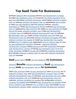 Top SaaS Tools For Businesses