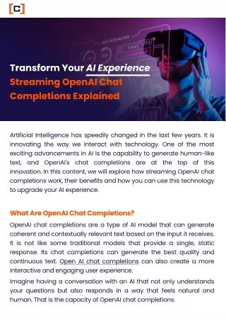 Transform Your AI Experience Streaming OpenAI Chat Completions Explained