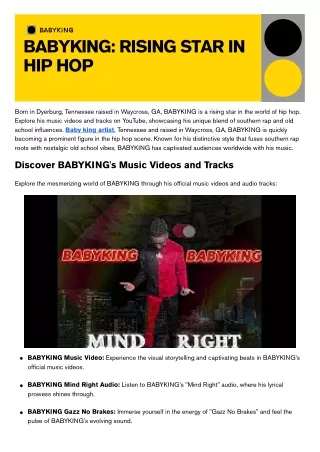 _BABYKING Rising Star in Hip Hop