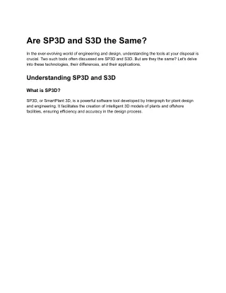 Are SP3D and S3D the Same