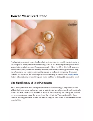 How to Wear Pearl Stone