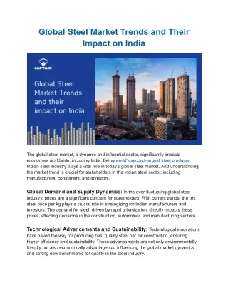 Global Steel Market Trends and Their Impact on India