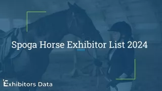 Spoga Horse Exhibitor List 2024